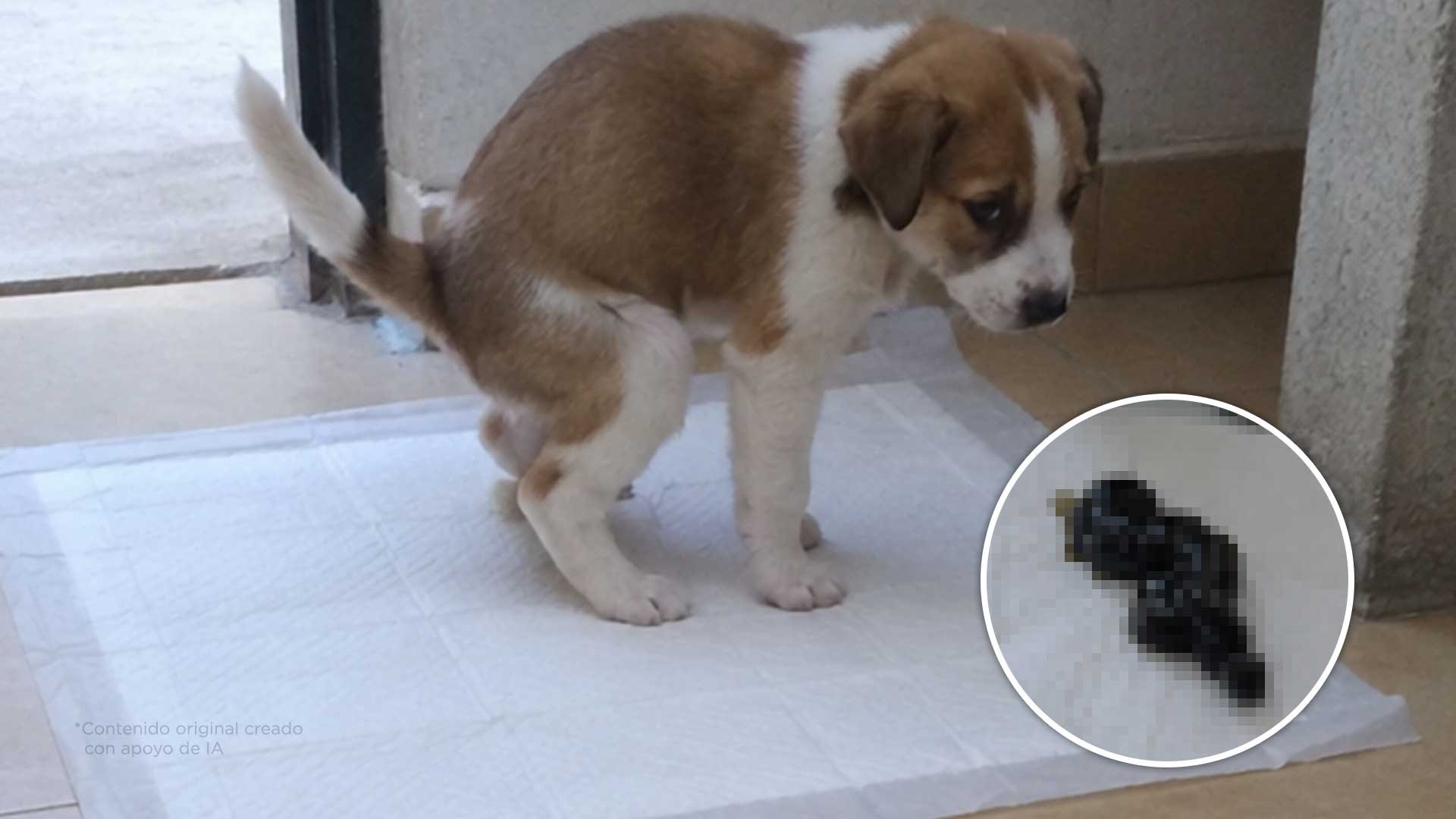 Si tu cachorro hace popó negra, llévalo al veterinario. Puede ser grave