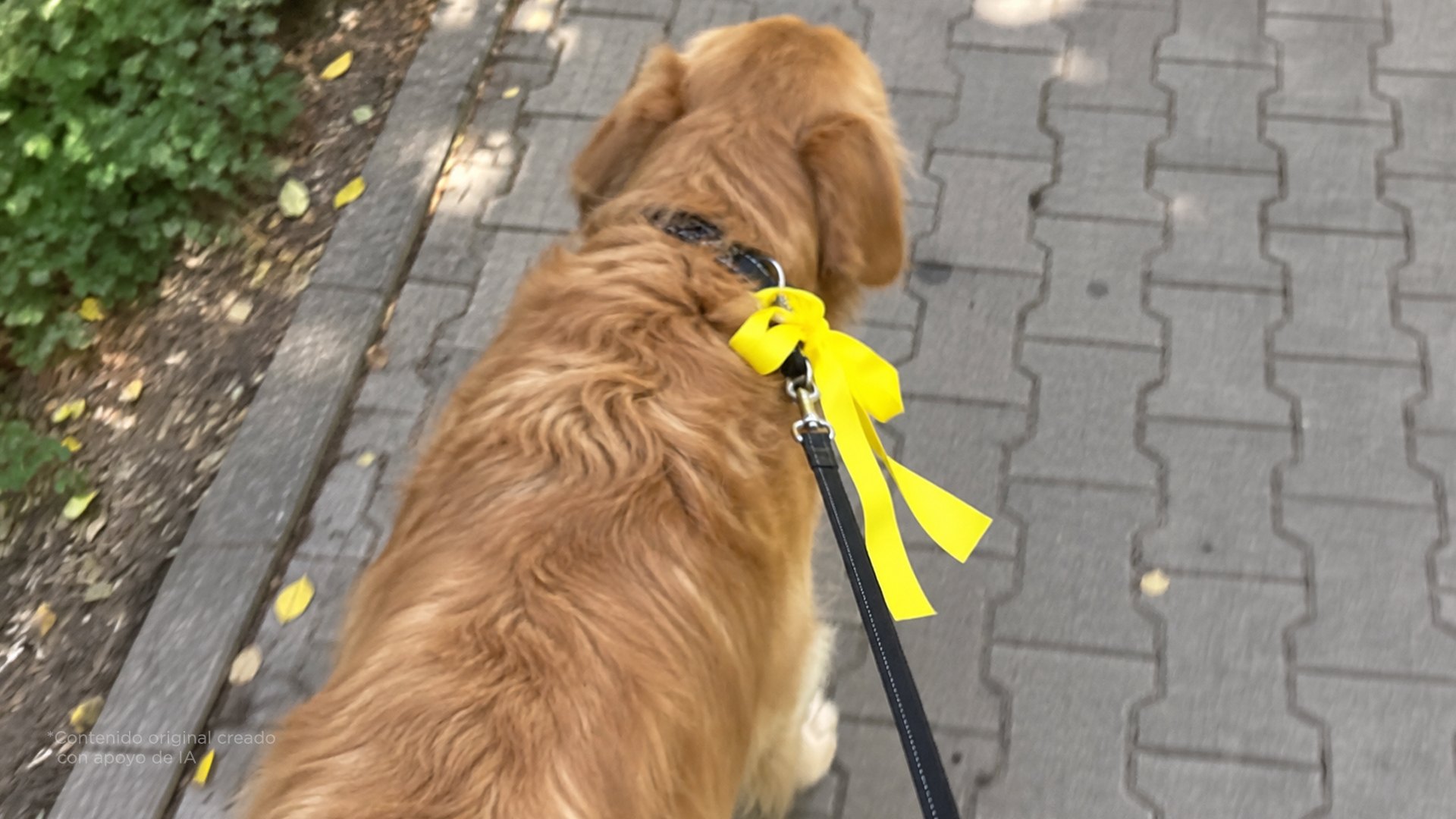 Si ves un perro con un listón amarillo, no dejes que tu hijo se le acerque