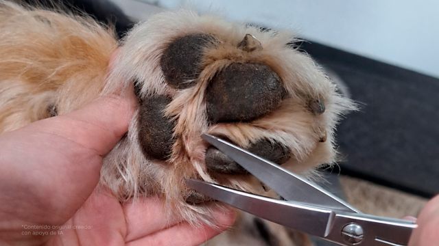 Si tu perro tiene estos pelos debajo de las patas, debes recortarlos